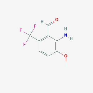 molecular formula C9H8F3NO2 B3316159 2-Amino-3-methoxy-6-(trifluoromethyl)benzaldehyde CAS No. 953040-19-2