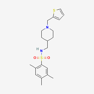2,4,5-trimethyl-N-((1-(thiophen-2-ylmethyl)piperidin-4-yl)methyl)benzenesulfonamide