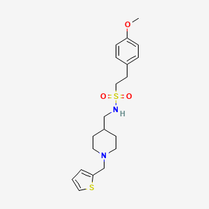 2-(4-methoxyphenyl)-N-((1-(thiophen-2-ylmethyl)piperidin-4-yl)methyl)ethanesulfonamide