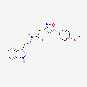 molecular formula C22H21N3O3 B3316178 N-[2-(1H-indol-3-yl)ethyl]-2-[5-(4-methoxyphenyl)-1,2-oxazol-3-yl]acetamide CAS No. 953157-66-9