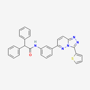2,2-diphenyl-N-{3-[3-(thiophen-2-yl)-[1,2,4]triazolo[4,3-b]pyridazin-6-yl]phenyl}acetamide
