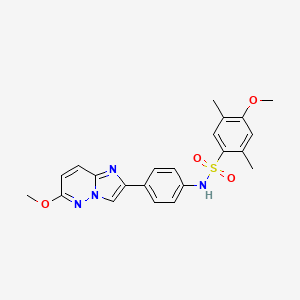 molecular formula C22H22N4O4S B3316190 4-methoxy-N-(4-(6-methoxyimidazo[1,2-b]pyridazin-2-yl)phenyl)-2,5-dimethylbenzenesulfonamide CAS No. 953175-03-6