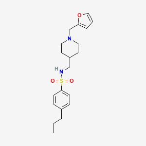 molecular formula C20H28N2O3S B3316211 N-({1-[(furan-2-yl)methyl]piperidin-4-yl}methyl)-4-propylbenzene-1-sulfonamide CAS No. 953230-50-7