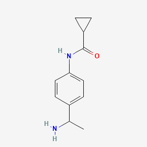 molecular formula C12H16N2O B3316313 N-[4-(1-aminoethyl)phenyl]cyclopropanecarboxamide CAS No. 953734-60-6