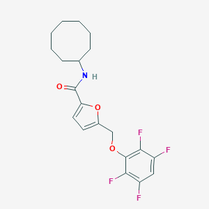 molecular formula C20H21F4NO3 B331645 N-cyclooctyl-5-[(2,3,5,6-tetrafluorophenoxy)methyl]furan-2-carboxamide 