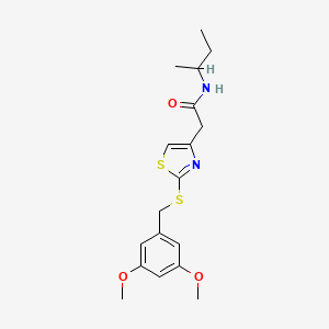 molecular formula C18H24N2O3S2 B3316457 N-(butan-2-yl)-2-(2-{[(3,5-dimethoxyphenyl)methyl]sulfanyl}-1,3-thiazol-4-yl)acetamide CAS No. 953959-97-2