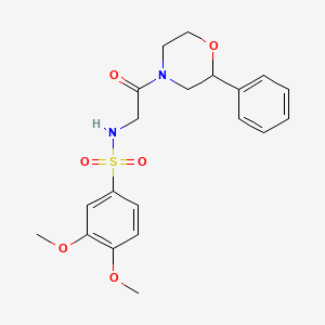 3,4-dimethoxy-N-(2-oxo-2-(2-phenylmorpholino)ethyl)benzenesulfonamide