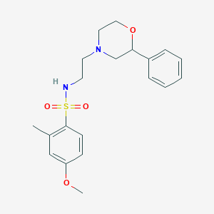 molecular formula C20H26N2O4S B3316467 4-methoxy-2-methyl-N-[2-(2-phenylmorpholin-4-yl)ethyl]benzene-1-sulfonamide CAS No. 953972-48-0