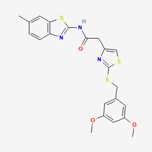 2-(2-((3,5-dimethoxybenzyl)thio)thiazol-4-yl)-N-(6-methylbenzo[d]thiazol-2-yl)acetamide