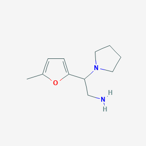 molecular formula C11H18N2O B3316789 2-(5-Methylfuran-2-yl)-2-(pyrrolidin-1-yl)ethan-1-amine CAS No. 954577-56-1