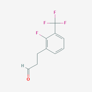 molecular formula C10H8F4O B3316901 Benzenepropanal, 2-fluoro-3-(trifluoromethyl)- CAS No. 955403-55-1