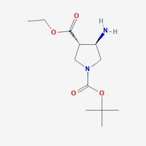 molecular formula C12H22N2O4 B3316935 trans-1-Tert-butyl 3-ethyl 4-aminopyrrolidine-1,3-dicarboxylate CAS No. 955422-25-0