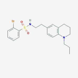 molecular formula C20H25BrN2O2S B3316949 2-bromo-N-[2-(1-propyl-1,2,3,4-tetrahydroquinolin-6-yl)ethyl]benzene-1-sulfonamide CAS No. 955533-28-5