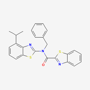 molecular formula C25H21N3OS2 B3316955 N-benzyl-N-[4-(propan-2-yl)-1,3-benzothiazol-2-yl]-1,3-benzothiazole-2-carboxamide CAS No. 955599-05-0