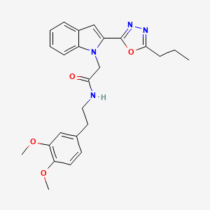 N-(3,4-dimethoxyphenethyl)-2-(2-(5-propyl-1,3,4-oxadiazol-2-yl)-1H-indol-1-yl)acetamide