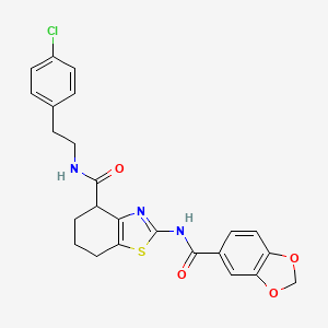 2-(benzo[d][1,3]dioxole-5-carboxamido)-N-(4-chlorophenethyl)-4,5,6,7-tetrahydrobenzo[d]thiazole-4-carboxamide