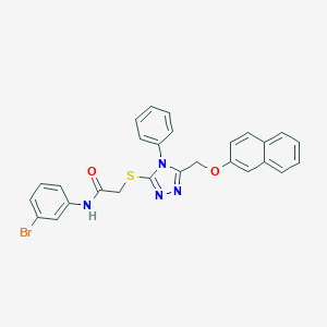 molecular formula C27H21BrN4O2S B331698 N~1~-(3-BROMOPHENYL)-2-({5-[(2-NAPHTHYLOXY)METHYL]-4-PHENYL-4H-1,2,4-TRIAZOL-3-YL}SULFANYL)ACETAMIDE 