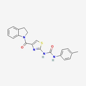 molecular formula C20H18N4O2S B3316988 1-(4-(Indoline-1-carbonyl)thiazol-2-yl)-3-(p-tolyl)urea CAS No. 955755-19-8