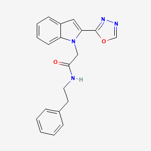 2-(2-(1,3,4-oxadiazol-2-yl)-1H-indol-1-yl)-N-phenethylacetamide