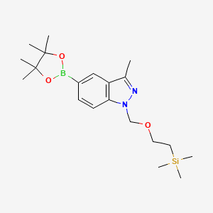 molecular formula C20H33BN2O3Si B3317076 1-N-[[2-(TRIMETHYLSILYL)ETHOXY]METHYL]-3-METHYL-INDAZOLE-5-BORONIC ACID PINACOL ESTER CAS No. 956006-15-8