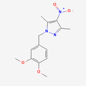 molecular formula C14H17N3O4 B3317211 1-(3,4-dimethoxybenzyl)-3,5-dimethyl-4-nitro-1H-pyrazole CAS No. 957320-38-6