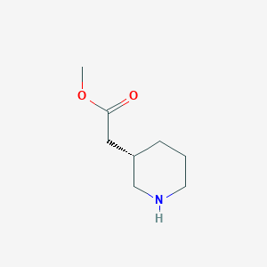 molecular formula C8H15NO2 B3317250 methyl 2-[(3S)-piperidin-3-yl]acetate CAS No. 957752-42-0