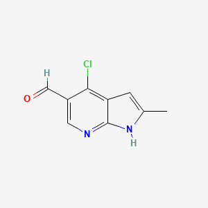 molecular formula C9H7ClN2O B3317287 4-chloro-2-methyl-1H-pyrrolo[2,3-b]pyridine-5-carbaldehyde CAS No. 958230-34-7