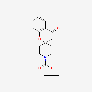 molecular formula C19H25NO4 B3317291 6-Methyl-4-oxo-2-spiro(N-Boc-piperidine-4-yl)-benzopyran CAS No. 958575-85-4