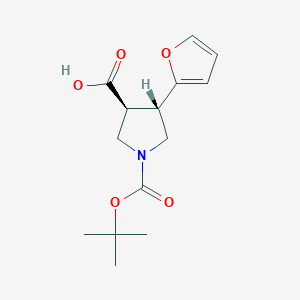 molecular formula C14H19NO5 B3317426 (3S,4S)-1-(Tert-butoxycarbonyl)-4-(furan-2-YL)pyrrolidine-3-carboxylic acid CAS No. 959579-75-0