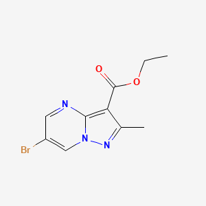 molecular formula C10H10BrN3O2 B3317552 Ethyl 6-bromo-2-methylpyrazolo[1,5-a]pyrimidine-3-carboxylate CAS No. 96319-36-7