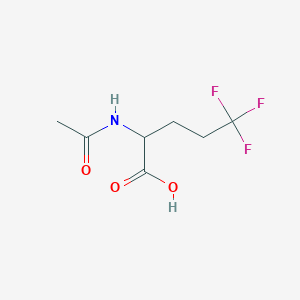 molecular formula C7H10F3NO3 B3317599 2-Acetamido-5,5,5-trifluoropentanoic acid CAS No. 96563-56-3