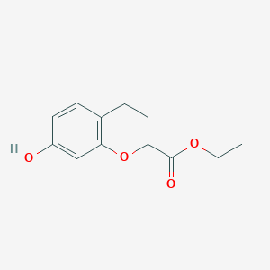 molecular formula C12H14O4 B3317603 Ethyl 7-hydroxychromane-2-carboxylate CAS No. 96566-14-2
