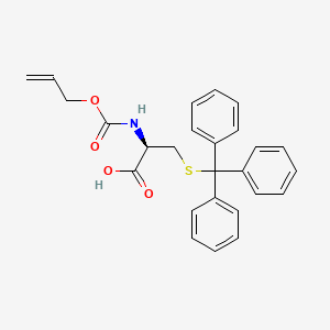 molecular formula C26H25NO4S B3317652 L-Cysteine, N-[(2-propenyloxy)carbonyl]-S-(triphenylmethyl)- CAS No. 96865-72-4