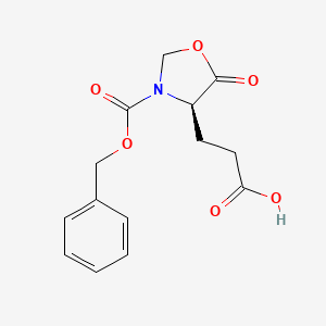 B3317865 3-[(4R)-5-oxo-3-phenylmethoxycarbonyl-1,3-oxazolidin-4-yl]propanoic acid CAS No. 97975-57-0