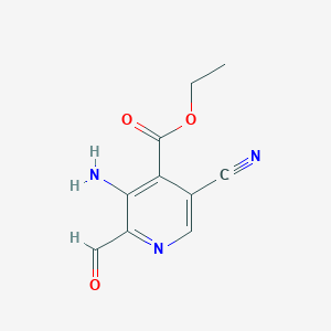 Ethyl 3-amino-5-cyano-2-formylisonicotinate