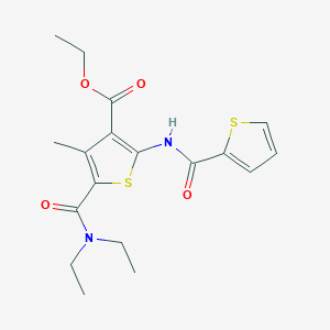 molecular formula C18H22N2O4S2 B331837 ethyl 5-[(diethylamino)carbonyl]-4-methyl-2-[(2-thienylcarbonyl)amino]-3-thiophenecarboxylate 