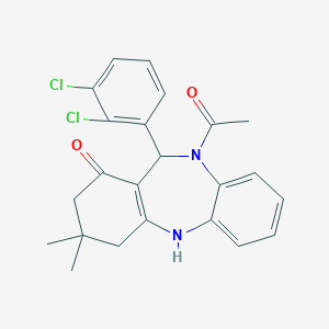 molecular formula C23H22Cl2N2O2 B331847 10-acetyl-11-(2,3-dichlorophenyl)-3,3-dimethyl-2,3,4,5,10,11-hexahydro-1H-dibenzo[b,e][1,4]diazepin-1-one 