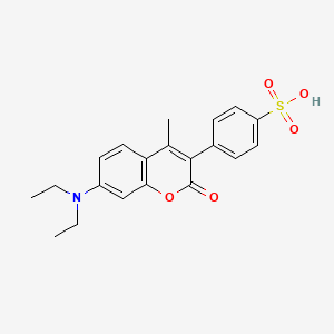 molecular formula C20H21NO5S B3318750 4-[7-(Diethylamino)-4-methyl-2-oxo-2H-1-benzopyran-3-yl]benzene-1-sulfonic acid CAS No. 102012-98-6