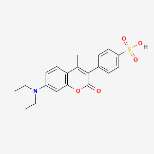 4-[7-(Diethylamino)-4-methyl-2-oxo-2H-1-benzopyran-3-yl]benzene-1-sulfonic acid