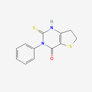 molecular formula C12H10N2OS2 B3318759 3-phenyl-2-thioxo-2,3,6,7-tetrahydrothieno[3,2-d]pyrimidin-4(1H)-one CAS No. 1022363-09-2