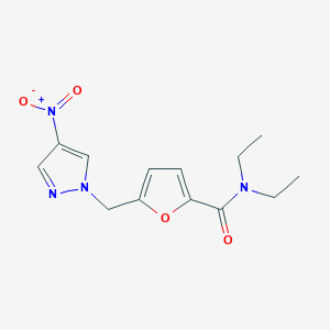 molecular formula C13H16N4O4 B331889 N,N-diethyl-5-[(4-nitro-1H-pyrazol-1-yl)methyl]furan-2-carboxamide 