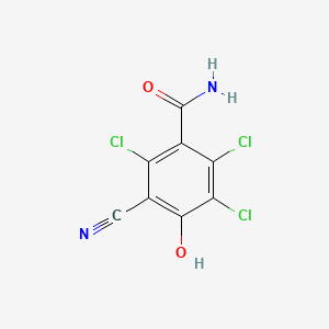 molecular formula C8H3Cl3N2O2 B3319640 2,3,6-Trichloro-5-cyano-4-hydroxybenzamide CAS No. 115044-73-0