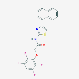 molecular formula C21H12F4N2O2S B331967 N~1~-[4-(1-NAPHTHYL)-1,3-THIAZOL-2-YL]-2-(2,3,5,6-TETRAFLUOROPHENOXY)ACETAMIDE 