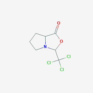 molecular formula C7H8Cl3NO2 B3319911 3-(Trichloromethyl)tetrahydro-1H,3H-pyrrolo[1,2-c]oxazol-1-one CAS No. 118916-60-2