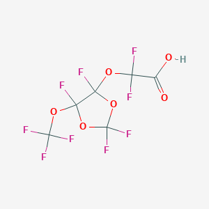 molecular formula C6HF9O6 B3319942 Difluoro{[2,2,4,5-tetrafluoro-5-(trifluoromethoxy)-1,3-dioxolan-4-yl]oxy}acetic acid CAS No. 1190931-41-9