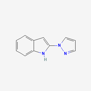 molecular formula C11H9N3 B3320244 2-(1H-Pyrazol-1-yl)-1H-indole CAS No. 1225068-04-1