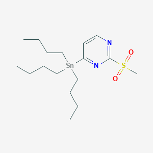 molecular formula C17H32N2O2SSn B3320319 2-(Methylsulfonyl)-4-(tributylstannyl)pyrimidine CAS No. 123061-52-9