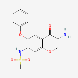 molecular formula C16H14N2O5S B3320411 N-(3-amino-4-oxo-6-phenoxy-4H-7-chromenyl)methanesulfonamide CAS No. 123663-48-9