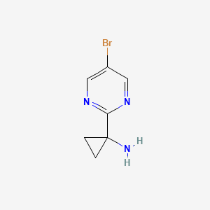 molecular formula C7H8BrN3 B3320671 1-(5-Bromopyrimidin-2-yl)cyclopropan-1-amine CAS No. 1257692-87-7