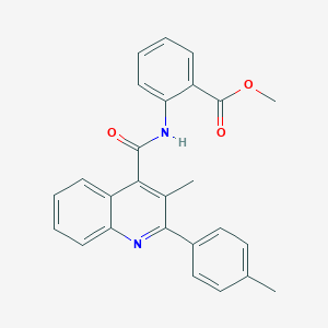 molecular formula C26H22N2O3 B332088 METHYL 2-[3-METHYL-2-(4-METHYLPHENYL)QUINOLINE-4-AMIDO]BENZOATE 